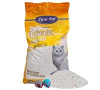 15 litres Lyra Pet® White Cat® litière pour chats bentonite avec odeur de poudre de bébé + 2 souris