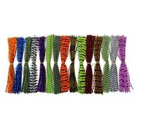 15 lots de pieds barrés en silicone Tigofly - Colorés - De 13 cm - Avec flocons - Matériau pour bricoler des mouches de pêche - En caoutchouc