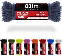 15 M Nylon Paracord Ripstop-3 Mm Paracord Rope 425 Type Ii Lines As Outdoor Rope,All-Purpose Rope,Survival Rope-Nylon Line Max. 193 Kg,Colour: Grey-Blue