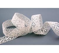 15 m x 25 mm Ruban dentelle Emma Crème ivoire Dentelle au crochet bande décoratif en coton à coudre couture biodégradable