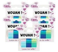 15 masking tapes iridescents 5 m x 1,5 cm - blanc, bleu, vert