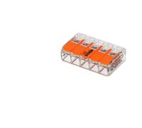 Borne de raccordement avec levier 5 fils max 6mm² Wago 221-615
