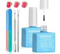 15 ml *2 Dissolvant de Vernis à Ongles en Gel, Professionnel Gel Nail Polish Remover, Avec Limes à Ongles et Grattoir à Cuticules, Enlève Facilement et Rapidement le Vernis