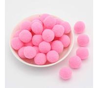 15 mm - Environ 144 mini pompons colorés pour le bricolage - Perles en feutre multicolores - Petits pompons moelleux - Pour décoration, couture, bricolage - Artisanat créatif - Rose