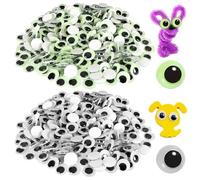 15 mm Yeux Mobiles Autocollants 200 Pièces Yeux Mobiles Ronds Autocollants En Plastique Noir Glow In The Dark Yeux En Plastique Mobile Autocollant Pour Diy Scrapbooking Artisanat Jouet Accessoires