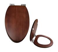 15 modèles de siège de toilette universel épaissi, housse de siège de toilette en bois massif, noyer noir, acier inoxydable, coussin, siège à charnière affaissée(B)