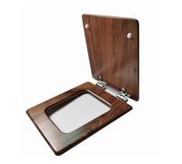 15 modèles de siège de toilette universel épaissi, housse de siège de toilette en bois massif, noyer noir, acier inoxydable, coussin, siège à charnière affaissée(N)