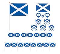 15 Morceaux De Drapeaux Écossais Agitant À La Main, 5 Autocollants Pour Le Visage, Des Drapeaux Écossais, Des Banderoles Écossaises, Des Drapeaux À Main, Des Drapeaux Agitant À La Main