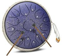 15 Notes 14 Pouces Steel Tongue Drum Set D Key Instrument De Percussion pour Le Yoga Méditation Divertissement Concert Éducation Musicale avec Sac De Voyage Et Maillets, Purple