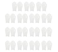15 Paires Moufles Hydratants de Nuit en Coton Blanc 21cm, Lot L | Soin des Mains Sèches, Maintien du Confort Nocturne, Usage pour Contrôle de Bijoux, Œuvres et Photos