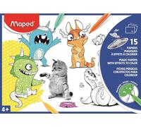 15 Papiers Magiques À Effets À Colorier - Format A4 (21 X 29,7 Cm) - Coloriage Photo - Pochette De 15 Illustrations Différentes - Loisirs Créatifs, Bleu
