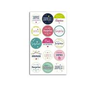 15 pastilles autocollantes pour emballage cadeau - Surprise