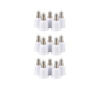 15 Pcs Adaptateur de Convertisseur de E14 Vers E27 de Base D'Ampoule LED , Blanc