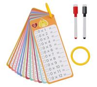 15 pcs Cartes d'apprentissage de Multiplication 1x1 Cartes d'apprentissage, Jeu Educatif avec 2 Marqueurs Effaçables, Table de Multiplication Plastifiée pour Enfants, Outil Ludique de Mathématiques