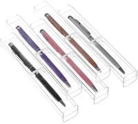 15 Pcs Clear Acrylic Plastic Ballpoint Pen Pencil Case Gift Box Single Pen Case Empty Bulk Case Pen Display Box Clear Cosmetic Bag, Clear, Beauty Bag