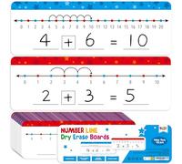 15 PCS Tableaux Blancs Effaçables à Ligne Numérique, Tableau Réversible Écriture et Effaçable - 0-10 d'un Côté et 0-20 de l'Autre Tableau Blanc de Mathématiques pour la Classe et la Maison (30 x 10cm)