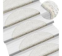 vidaXL 15 pcs Tapis d'escalier Blanc 56 x 20 cm