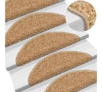 15 Pcs Tapis D'escalier Crème 65 X 25 Cm