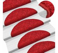 15 Pcs Tapis D'escalier Rouge 56 X 20 Cm