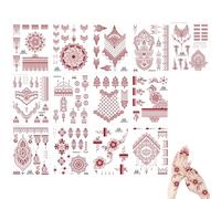 15 Pcs Tatouage Temporaire,Autocollant Tatouages Ephemeres Mandala Tatouages Temporaire,Impermeable Tattoo ephemere Mehndi tatouage pour poitrine épaule bras