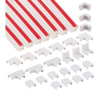15 PCS White Conduit Cable Self Adhesive 20x10mm Cabin for Cable Routing 15x30cm (4.5m) Mini Cable Channels Cover Course with 25 Accessories Cable Shaft White