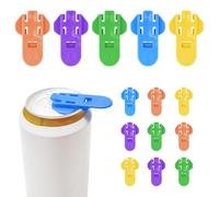 15 PcsOuvre Boite de Conserve, Ouvre Boîte Manuel Facile et Protège-boisson, Ouvre Boîte de Boisson faciles à ouvrir à anneau anti-fuite pour boissons gazeuses, bières et sodas