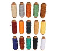 15 pelotes de 15 couleurs de fil ciré de 50 mètres pour la couture du cuir, la couture à la main, la reliure et la réparation de chaussures.