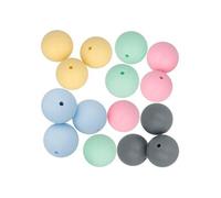 15 perles en silicone rondes 15 mm - multicolore