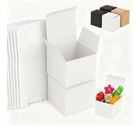 15 Petites boîtes-cadeaux, 10 x 10 x 10 cm Boîtes-cadeaux en carton en papier blanc avec couvercles pour cadeaux, fêtes, anniversaire, mariage, communion, collier, boucle d'oreille