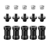 15 Pieces 1/4 to 3/8 Screw Camera Adapter Screw Converter Adapter for Tripod, Camera Tripod, Monopod, Camera Cage, Ball Head, DSLR SLR Video Lamp