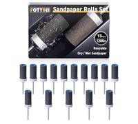 15 Pièces 1200 Grains Tambours de Ponçage pour Outil Rotatif Dremel, Manchons de Ponçage avec Tige de 1/8" pour Polissage et ponçage du métal