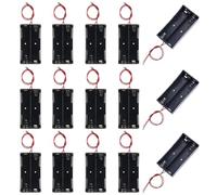 15 Pièces 2 x 3.7V 18650 Support de Batterie Boîtier en Plastique Boîte de Rangement Support 2 Piles Boitier 18650 Battery Holder avec Wire Leads