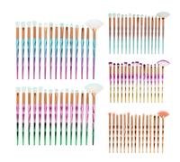 15 Pieces 3d Diamant En Forme D'eventail Poudre Ombre À Paupieres Sourcil Maquillage Brosses Ensemble Kit Polyvalent De Haute Qualite Pinceaux Outil