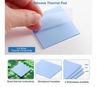 15 Pieces 50 x 50 mm Silicone Thermal Pads with Thermal Conductivity 6.0 W/mk,Each Thickness 0.5/1/1.5 mm Thick Silicone Thermal Conductors,for SSD CPU GPU LED IC.[E1148]