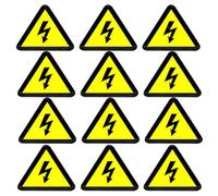 15 Pièces Autocollant D’avertissement Électrique Jaune | Texte, Messages D’alerte Rapide, pour Boîtes Électriques et Ateliers, Signalétique Industrielle