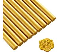 15 Pièces Bâtons de Cire à Cacheter pour Timbre de Cachet de Cire Rétro Vintage et Lettre, Idéal pour les Invitations de Mariage, Escargots, Emballages Vin, Emballages (Or)