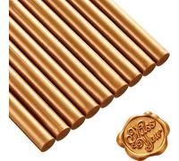 15 Pièces Bâtons de Cire à Cacheter pour Timbre de Cachet de Cire Rétro Vintage et Lettre, Idéal pour les Invitations de Mariage, Escargots, Emballages Vin, Emballages (Café Or)