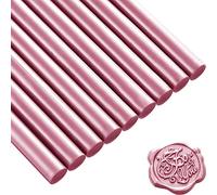 15 Pièces Bâtons de Cire à Cacheter pour Timbre de Cachet de Cire Rétro Vintage et Lettre, Idéal pour les Invitations de Mariage, Escargots, Emballages Vin, Emballages (Champagne Rosé)