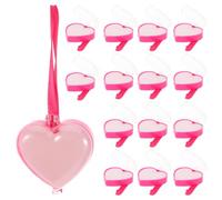 15 Pièces Boîte Cœur Transparente Semi-transparente en Plastique, | Couvercle Refermable, Format Portable, pour Bijoux Fins et Douceurs, Saint-valentin, Atelier Présent