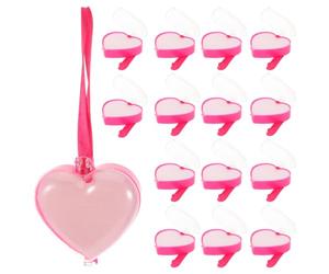 15 Pièces Boîte Cœur Transparente Semi-transparente en Plastique, | Couvercle Refermable, Format Portable, pour Bijoux Fins et Douceurs, Saint-valentin, Atelier Présent