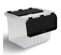 15 pièces Boîte de rangement avec couvercle 10L 30x23x20cm Boîtes de rangement