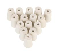 15 Pièces Bouchon en Caoutchouc Blanc Percé pour Flacons Coniques | Caoutchouc Alimentaire, Insertion de Tube, Retrait Facile, Usage en Laboratoire et Expériences à Domicile