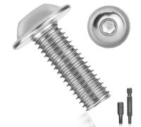 15 Pièces Boulon Inox M8x30mm Vis à Tête Poelier Bombée Avec Bride et Six Pans Creux A2 V2A - Vis à Métaux Bouton à Tête Hexagonale en Acier Inoxydable pour Génie Mécanique