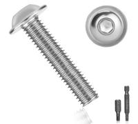 15 Pièces Boulon Inox M8x40mm Vis à Tête Poelier Bombée Avec Bride et Six Pans Creux A2 V2A - Vis à Métaux Bouton à Tête Hexagonale en Acier Inoxydable pour Génie Mécanique