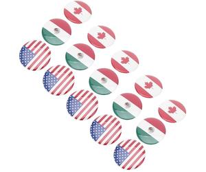 15 Pièces Broches Rondes en Fer, Épingles Drapeau National | Finition Solide, Fermoir de Sécurité, Usage Diplomatique et Événements, Format Compact pour Groupes