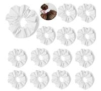 15 Pièces Chouchous de Couleur Unie, Chouchous Blancs pour Teinture à Cravate, Bandeaux élastiques en Coton Porte-queue de Cheval Cravates pour Cheveux, Fournitures de Robe de Cheveux (Blanc)