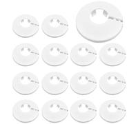 15 Pièces Colliers de Tuyau de Radiateur Couvercle Blanc Solide de Pipe en Plastique pour Tuyau Rosace Ronde Diamètre Cache Décoration Plomberie pour Tuyau de Chauffage D'eau 16 mm