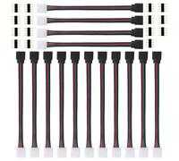 15 Pièces Connecteur LED Strip 4 Broches RGB 5050 - Pour Ruban LED SMD 5050/3528/2835, Contrôleur LED, Connecteur Rapide, 17cm Long