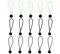 15 Pièces Cordon Élastique Oxford Boule Plastique | Résistant à L’effilochage, Usage Multiple de Liage, Compact à Transporter, Vert et Noir