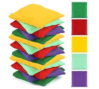 15 Pièces Cornhole Sacs, 10x10cm Sacs de Cornhole de Haricot,Bean Bag Game pour Enfants, Sac Lesté pour Jeu de Lancer de Sac, Sachet pour Cornhole et Jeux Extérieur